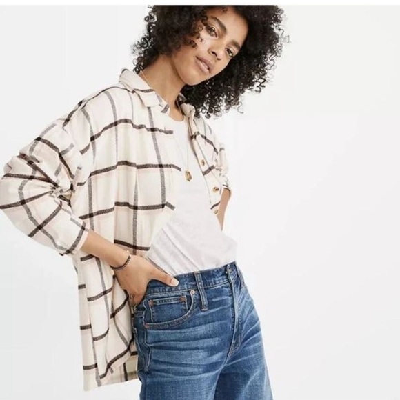 Madewell Oversized Flannel Shirt - Picture 1 of 5